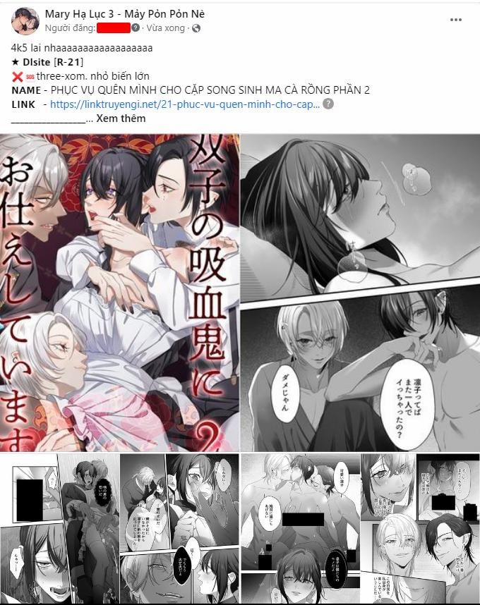 [21+] Phục Vụ Quên Mình Cho Cặp Song Sinh Ma Cà Rồng 5 trang 0