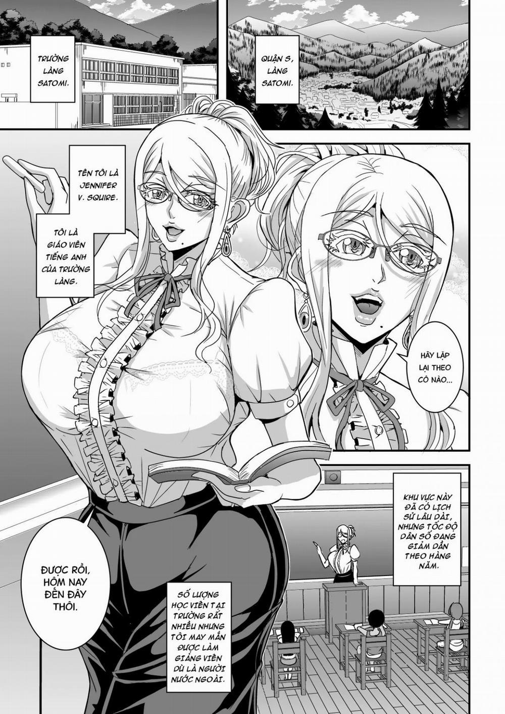 Bakunyuu Hitozuma Kinpatsu Gaikokujin Jokyoushi ga Mura no Inshuu de Kasshoku Shota no Fudeoroshi o Suru Hanashi Oneshot trang 1