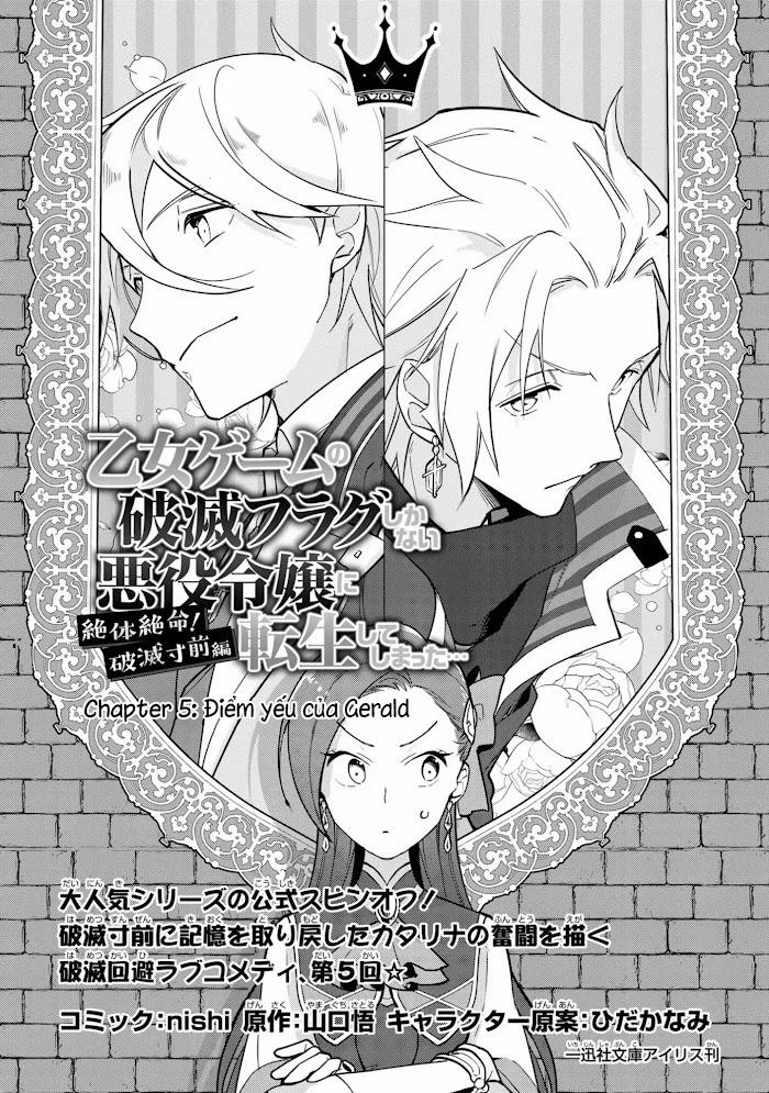 Chuyển Sinh Trở Thành Tiểu Thư Độc Ác Chỉ Toàn Flag Hủy Diệt Trong Otome Game 5 trang 2