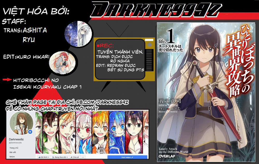 Hitoribocchi No Isekai Kouryaku 1 trang 1