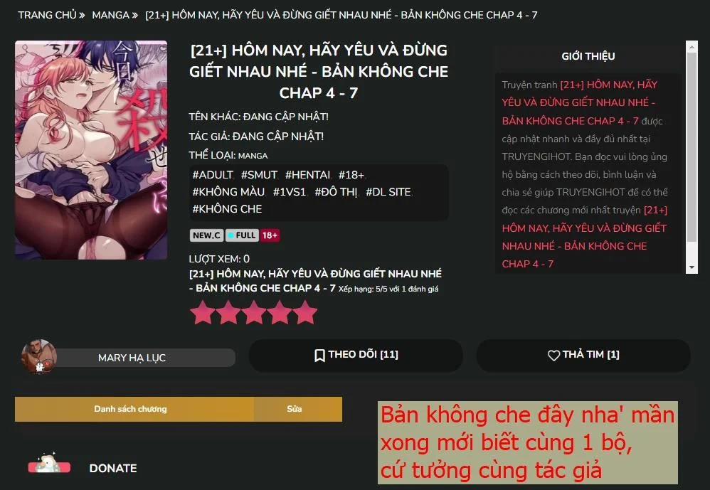 Hôm Nay, Hãy Yêu Và Đừng Giết Nhau Nhé 8.2 trang 1