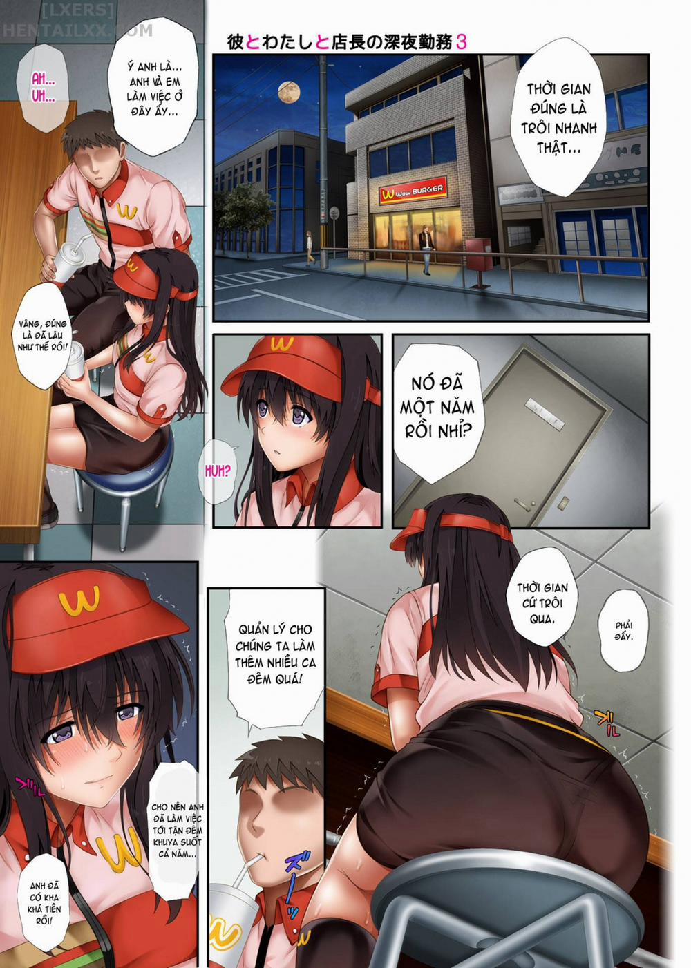 Kare to Watashi to Tenchou no Shinya Kinmu 3 0 Có che trang 5