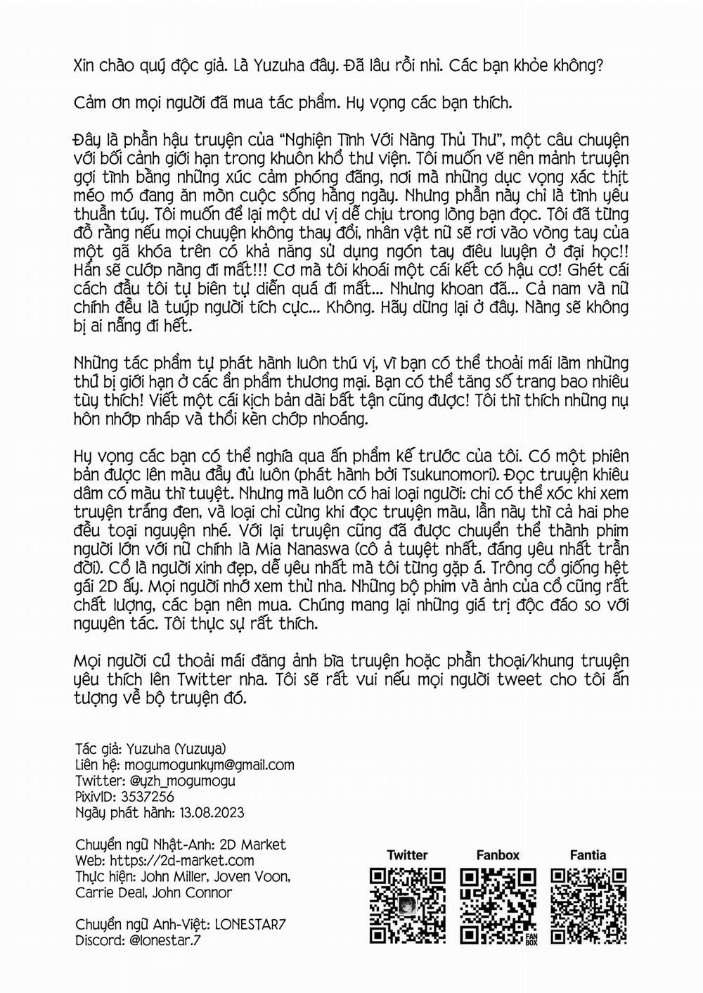 Nghiện Tình Với Nhỏ Thủ Thư Kiệm Lời ~Kỳ Nghỉ Hè~ Oneshot trang 61