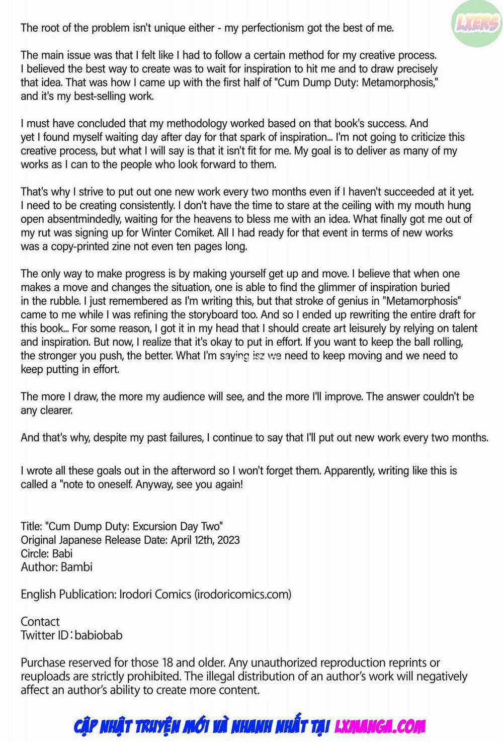 Nhiệm vụ của bình chứa tôn 0 Excursion Day Two trang 71