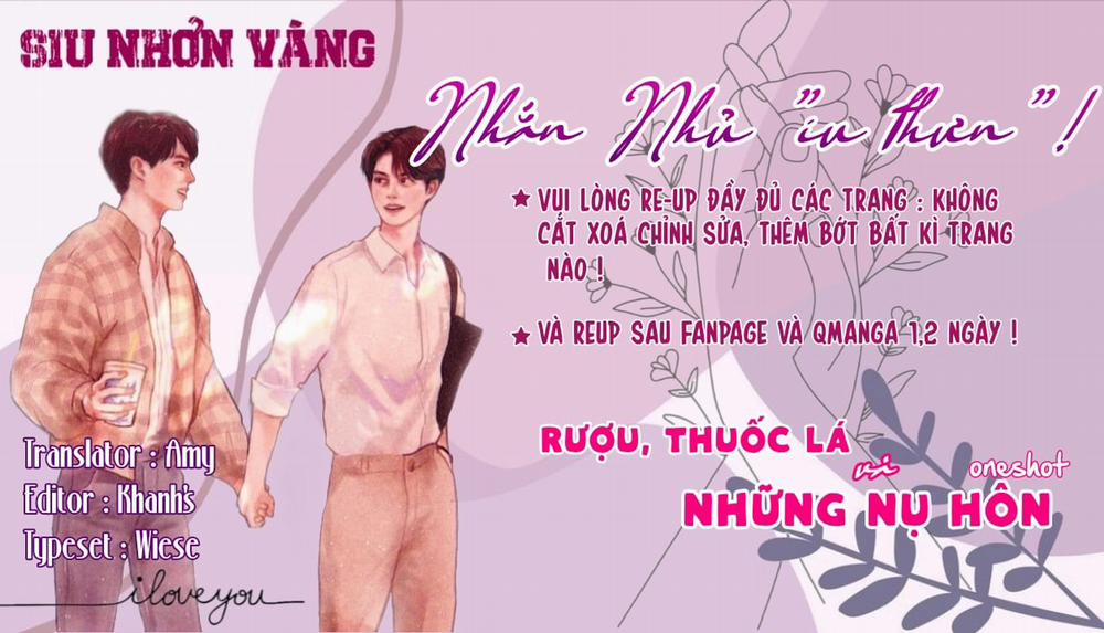 Rượu, Thuốc Lá và Những Nụ Hôn Oneshot trang 0