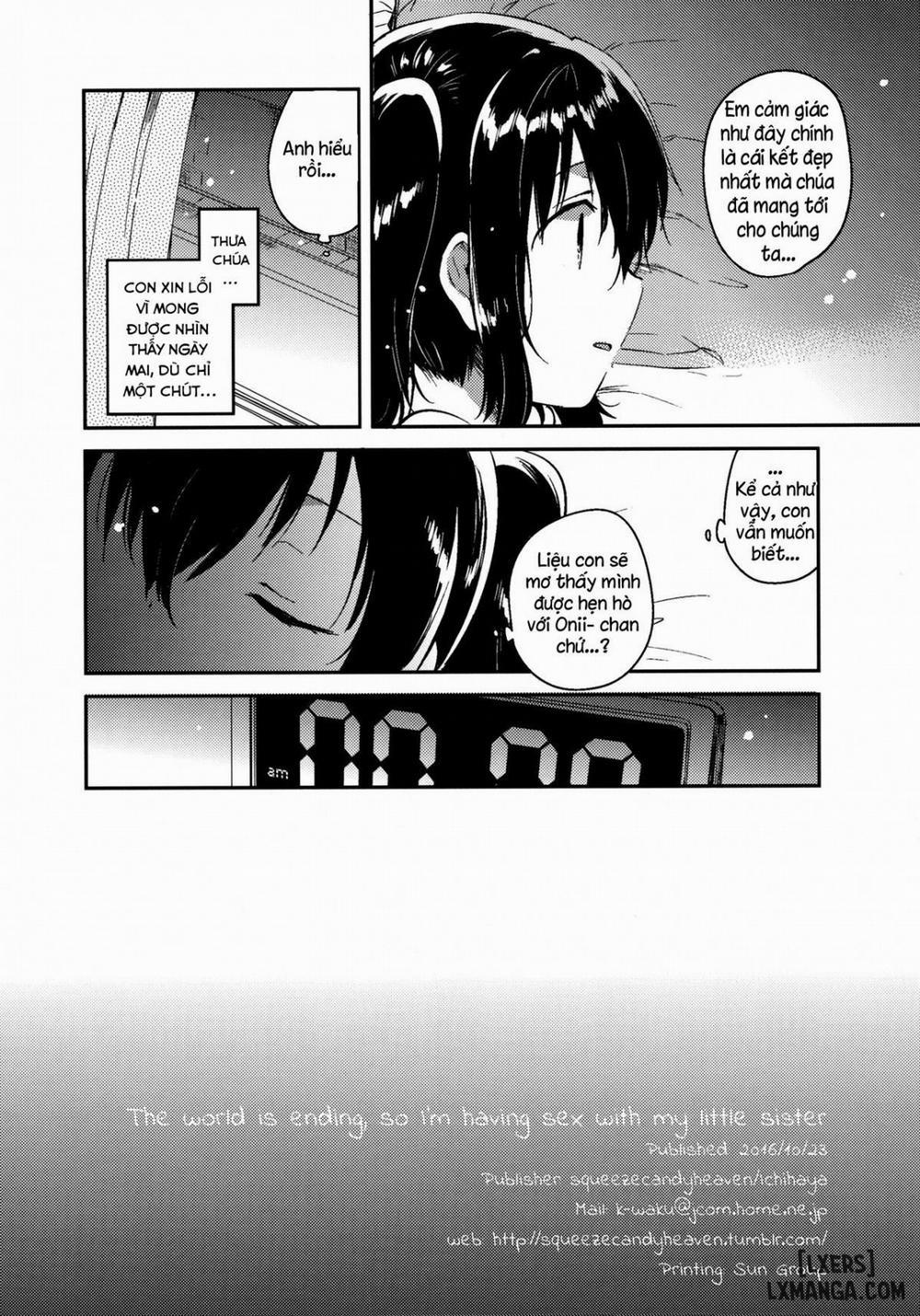 Sekai ga Metsubou Suru node Imouto to Sex Suru Oneshot trang 24