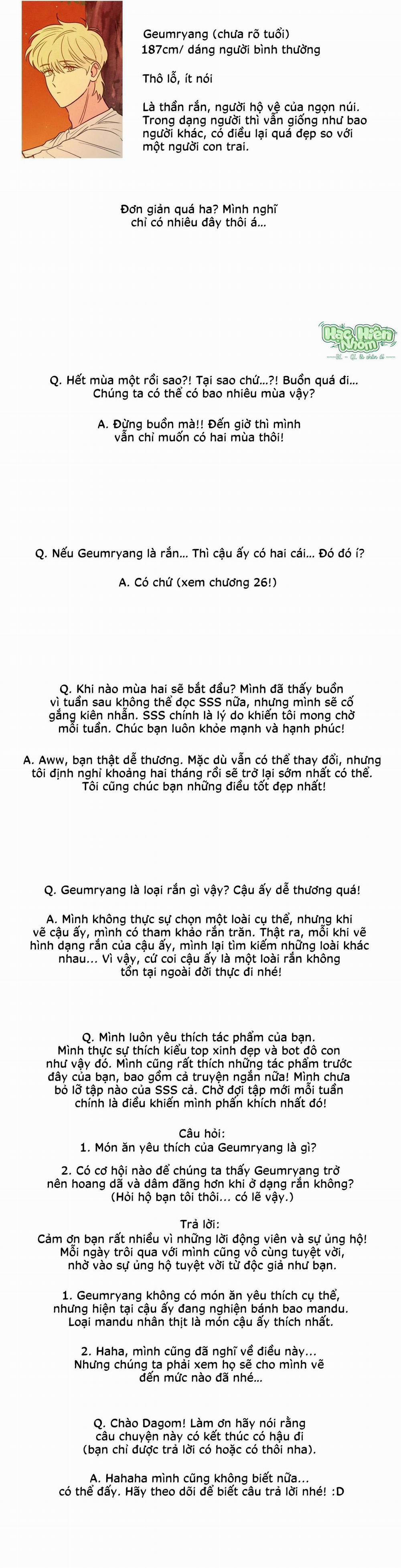 Sự Quyến Rũ Của Thần Rắn 27 creator’ note trang 3