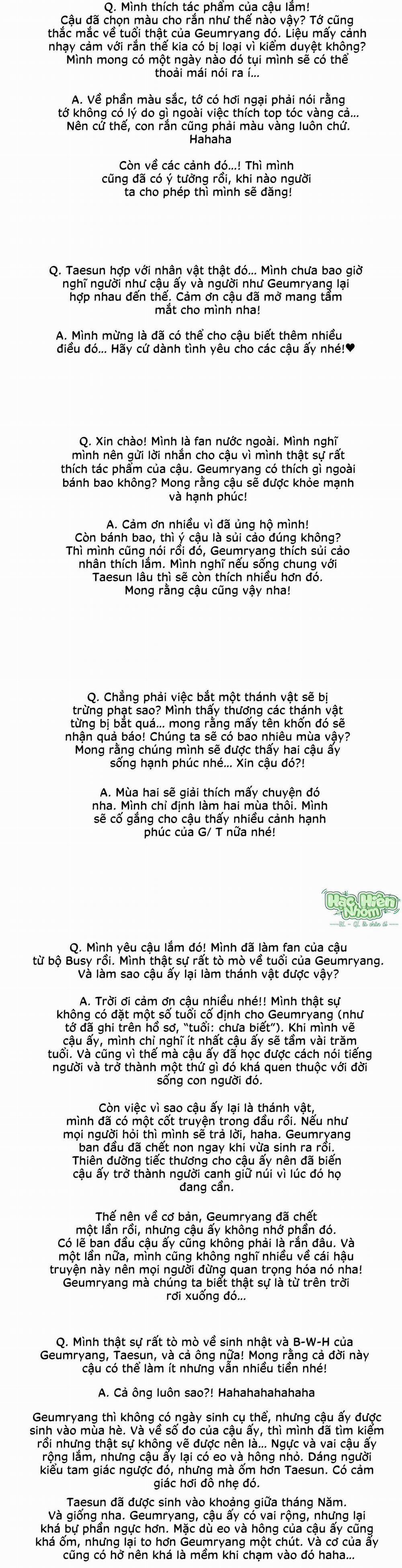 Sự Quyến Rũ Của Thần Rắn 27 creator’ note trang 5