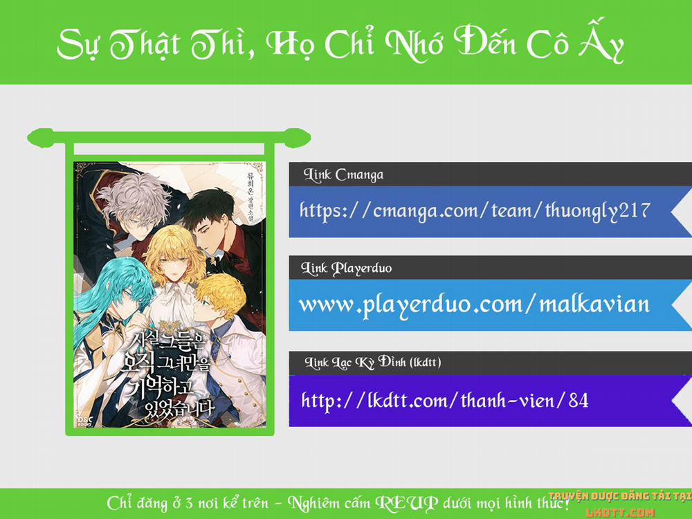 Sự Thật Thì, Họ Chỉ Nhớ Đến Cô Ấy 2 trang 0