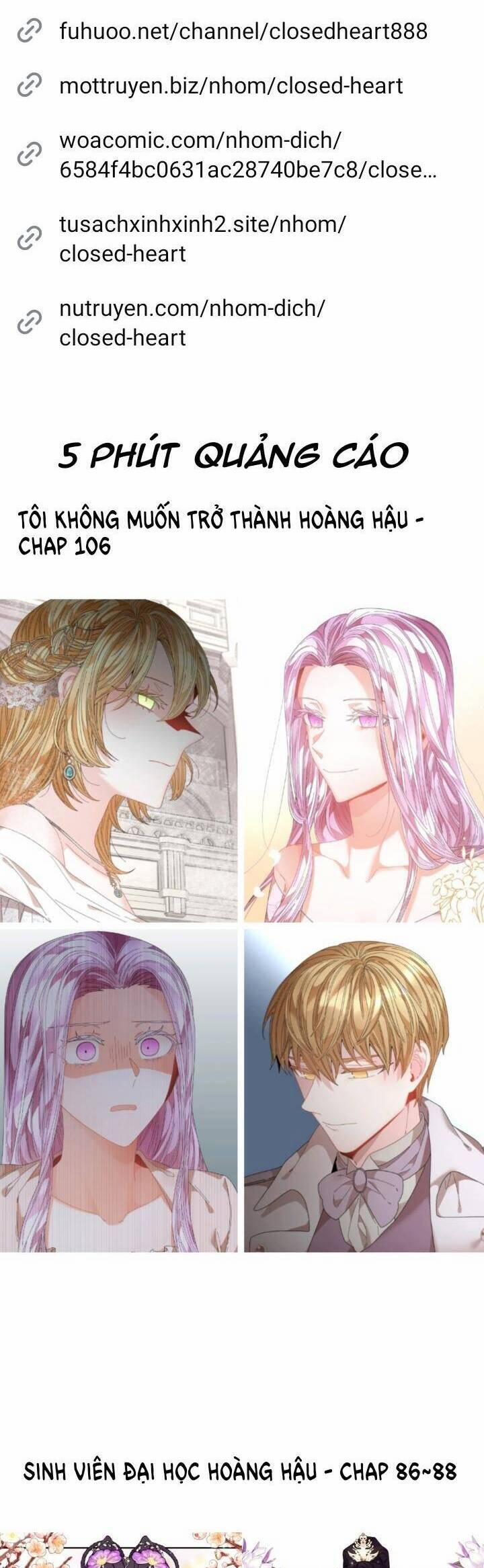 Tôi Không Muốn Trở Thành Hoàng Hậu 106 trang 1