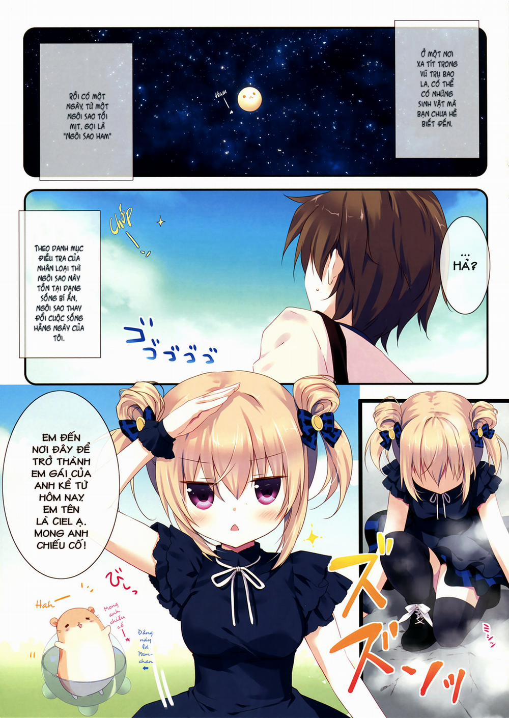 Từ hôm nay, em sẽ trở thành em gái của người địa cầu. Oneshot trang 4